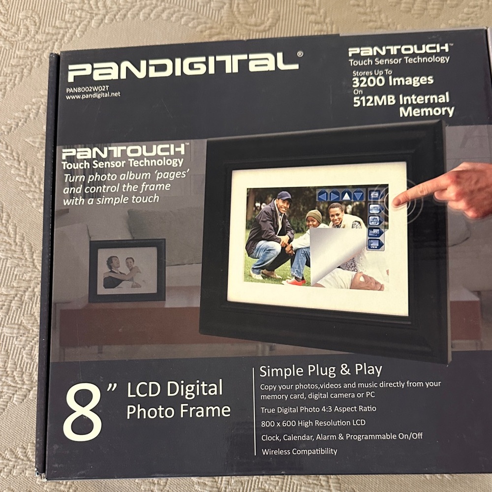 Pandigital 8" Black Digital Photo Frame